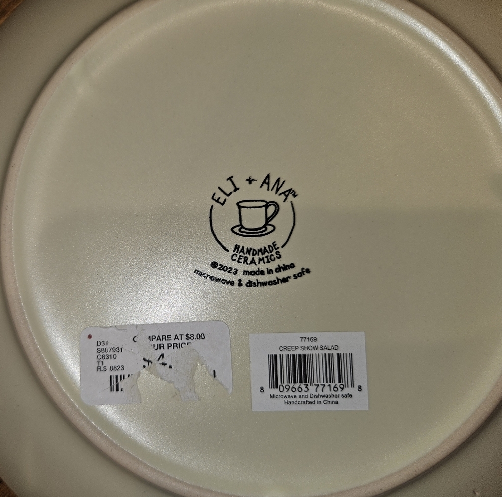 Eli + Ana Creep Show Halloween Ceramic Salad Plates Set - Black, Orange, White - Picture 6 of 6